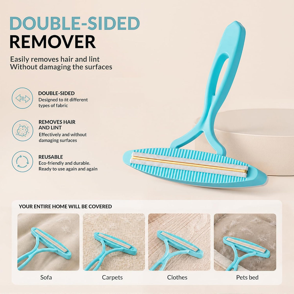 2 Pack Set Pet Hair Removal Tool - Blue - image 4