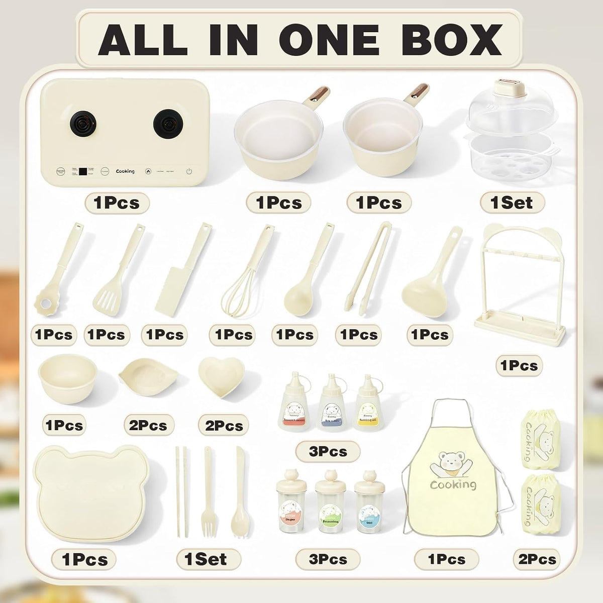 Cicicooie beige mini cooking set with electric burner - view 3