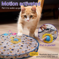 Giociv Interactive Cat Toys Ball Fast Rolling in Pouch - Blue - image 2