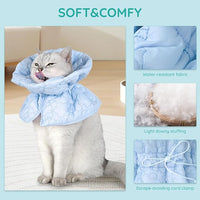 Cat Recovery Collar, Soft Adjustable Cat Cone Alternative, Lightweight Waterproof Fasteners Collars for Cats Kittens Puppies, After Surgery Stop Licking and Daily Use (Light Blue, M(Neck 7.9"-13.8"))