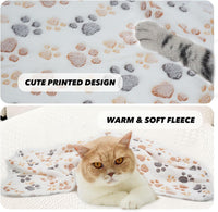 1 Pack 3 Puppy Blanket, Fleece Pet Small Dog Blanket for Puppy Cat, 40"x30" – Essentials for Dogs - Large(40"x30") / White Paw - image 2