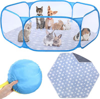 Guinea Pig Playpen with Mat Small Animal - Blue / Star