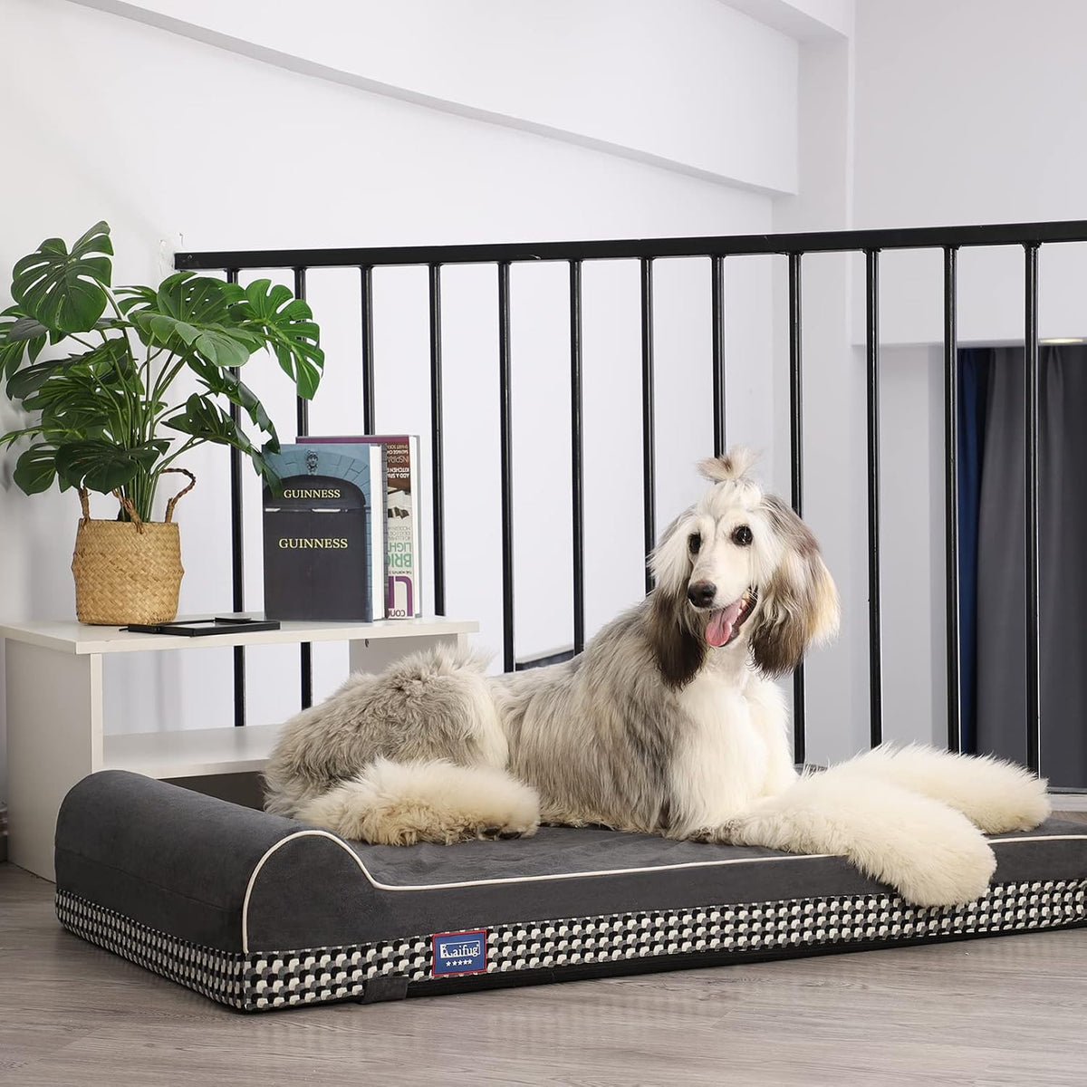 Laifug Orthopedic Memory Foam Extra Large Dog Bed Pillow Durable - 46.0"L x 28.0"W x 8.0"Th / Black and White Plaid - image 3
