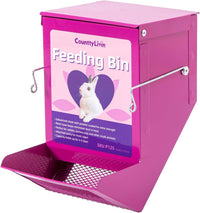 Metal Small Animal Feeder with Lid, Heavy Duty - 4.6 inch / Purple