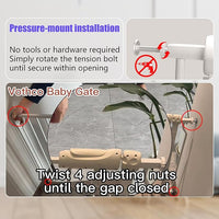 Walk Through Baby Gate 29-43.5 Inch Wide for Stairs Tension Pet Dog Gates Indoor for Doorways No Drilling Pressure Mounted Pet Gates for Kids