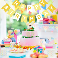 Orange Happy Birthday Banner Birthday Sign for Backdrop Happy - White Yellow - image 4