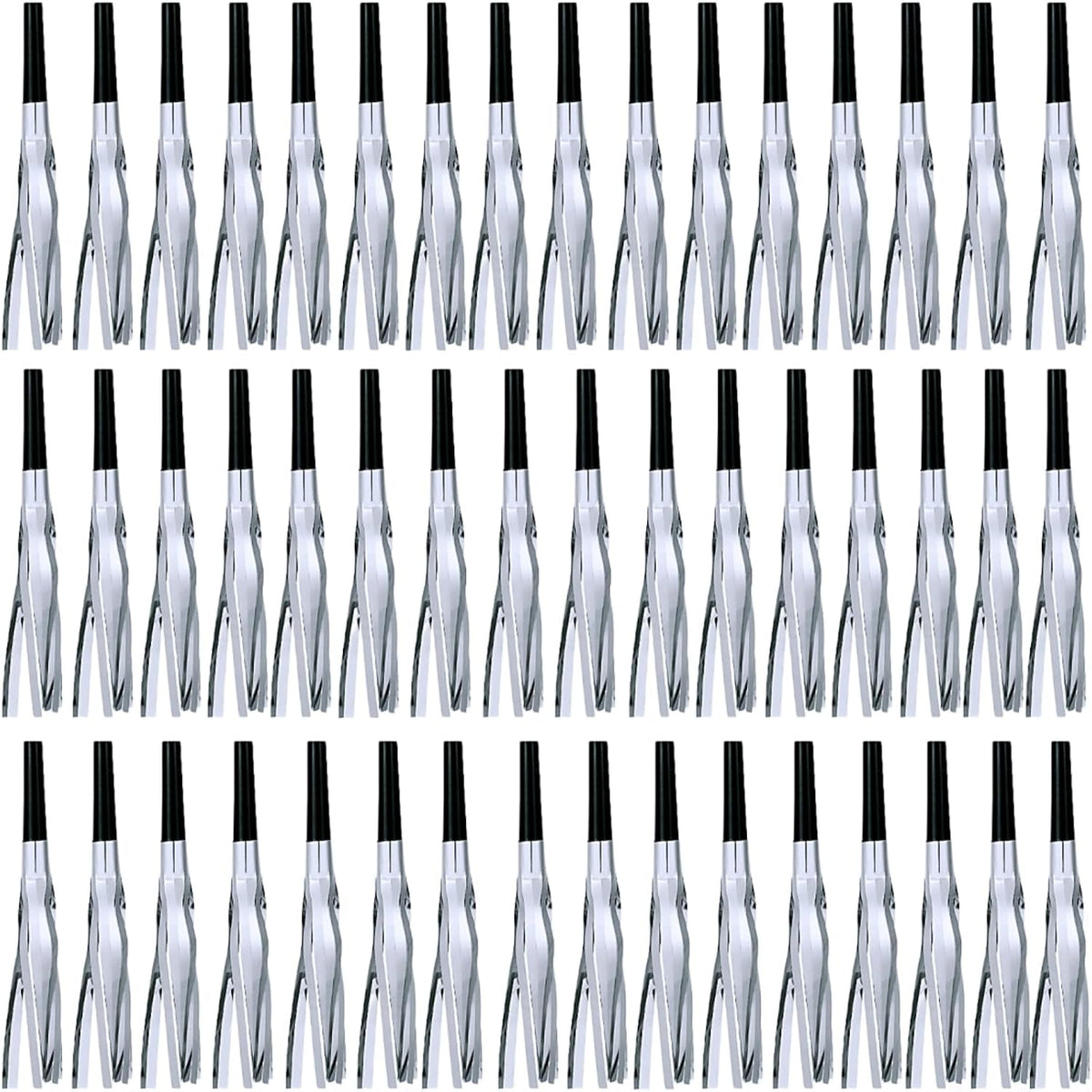LCPQMZGH 48 silver glitter metallic fringed noise makers party horns - view 4