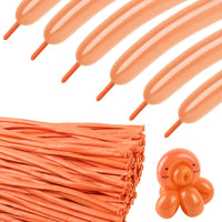 260 Balloons - Clear Long Balloons for Tying Balloon Arch & Balloon Ties – Fun for Kids & Family - Peach