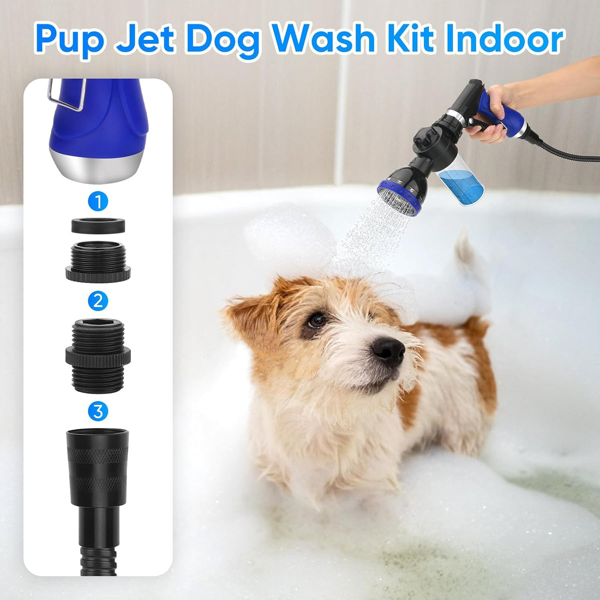 Dog Shower Attachment Water Hose Nozzle Sprayer Set – Essentials for Dogs - Dog Shower Attachment - image 2