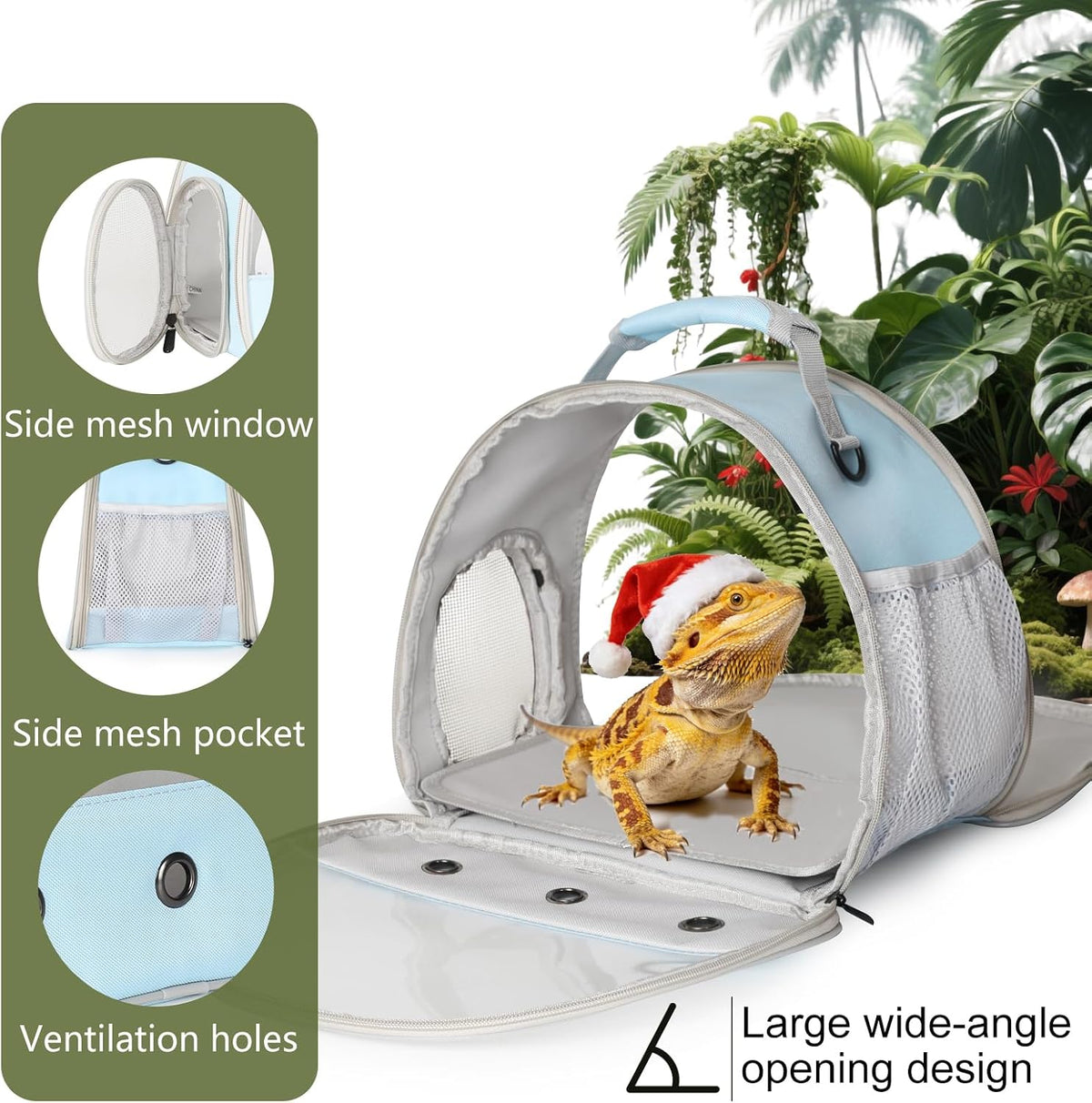 Bearded Dragon Travel Carrier, Lizards Carrier - Blue / Carrier - image 4