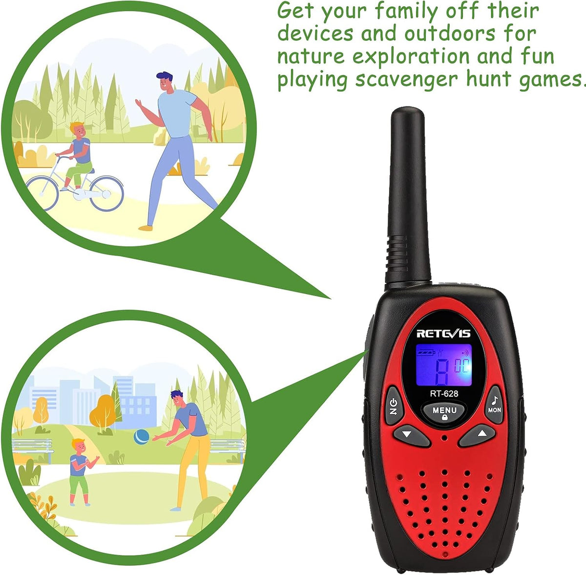 Retevis RT628 Walkie Talkies for Kids - Red / 2 - image 3