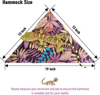 Bearded Dragon Hammock, Reptile Lizard Lounger Ladder Accessories Terrarium Habitat Decor for Large - Purple - image 2