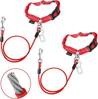 Chew Proof Dog Car Seat Belt - Red / 2 Pack