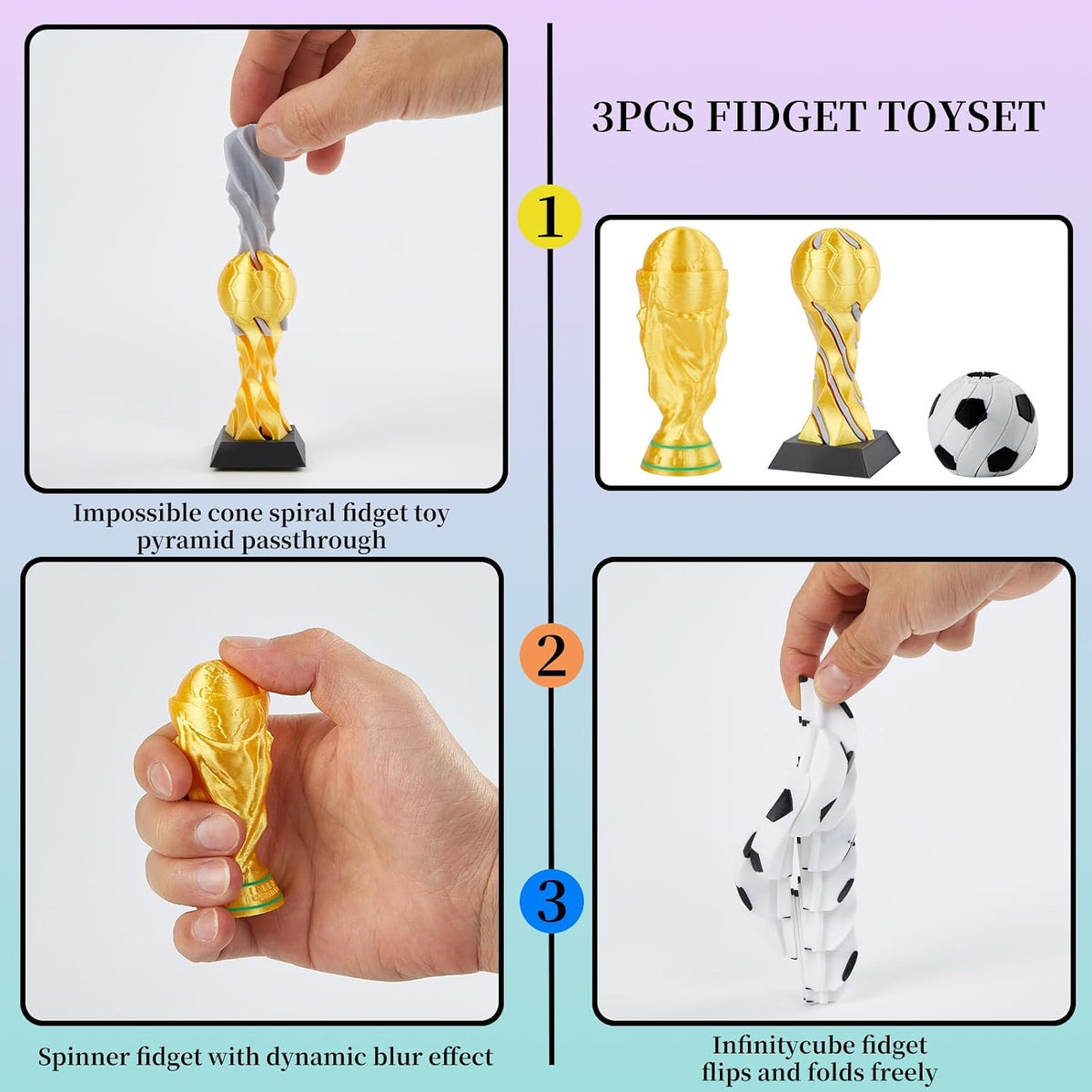 Four 3D printed Halloween spiral pumpkin passthrough fidget toys - view 10