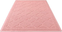 Cat Litter Box Mat, Kitty Premium PVC Pad, Durable Trapping Rug - #12 Baby Pink / Medallion/47 x 36 Inch