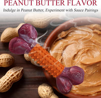 Tough Dog Toys for Aggressive Chewers: Beef Flavored Long Lasting Dog - 1 PC-Peanut Butter-Orange - image 3