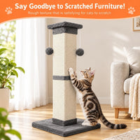 SOCATER Cat Scratching Post 33 Inch, Beige – Essentials for Cats - Grey - image 3