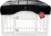 PJYuCien Playpen Top Cover for 36'' Width 4 Panel Pen, Black Paw – Essentials for Dogs - Fits Plastic 4 Panels Playpen / Cover, 36"Width, Black ( Adhesive Tape Connections )