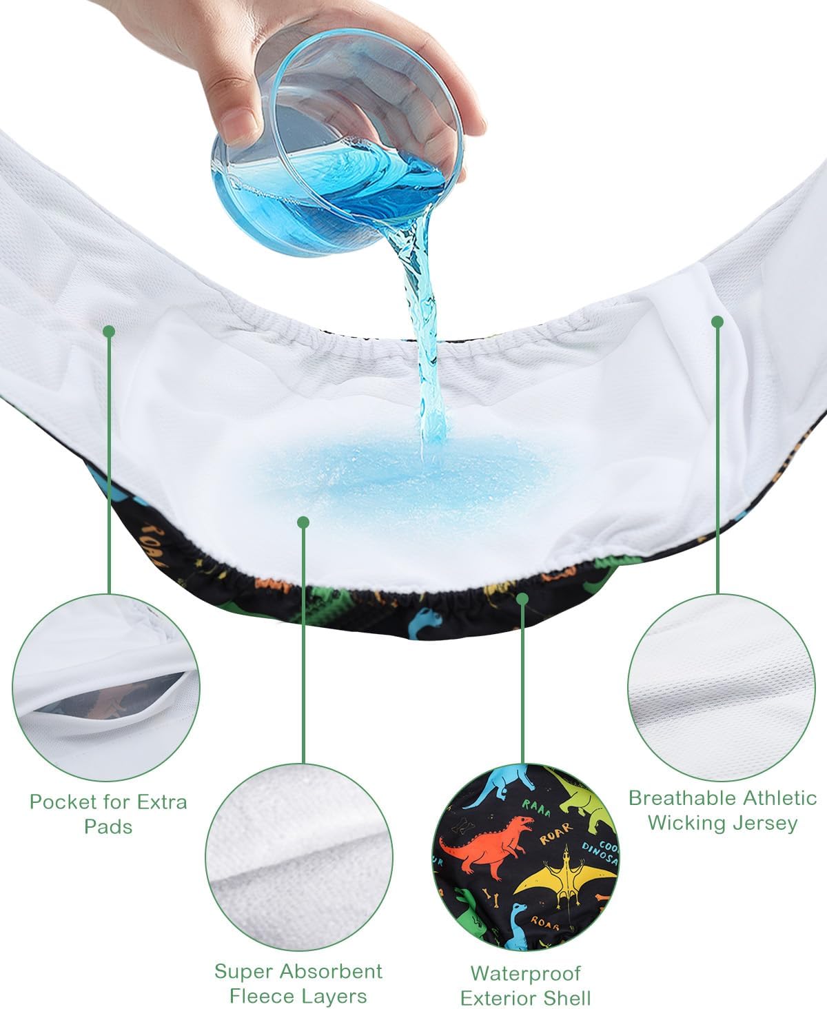 CuteBone Dog Diapers Male 4 Pack Puppy Wraps Reusable Doggie Belly - Cool boy / XS(9"-11") - image 4