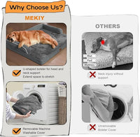 Large Dog Bed Orthopedic Washable - Beds Bolster - Extra XL XLarge Big Dogs - Memory Foam Couch Sofa - Waterproof with Removable Cover - Dark Grey Dog Bed