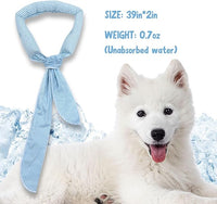 2pcs Cooling Scarf for Pets,Summer Cooling Scarves Keep Cats and Dogs Cool, Reused,Rrecycled,Suitable for Dogs (2pcs-Blue Stripe)