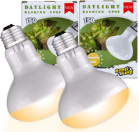 Reptile Heat Bulb Lamp, 2-Pack 100W Daylight Basking Spot, Bearded Dragon/Turtle/Lzard/Gecko Light - 2-PACK Daylight Basking Spot / 150W