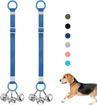 Dog Door Bell with Hanging Ring - Set of 2 Dog Bells / Navy Blue