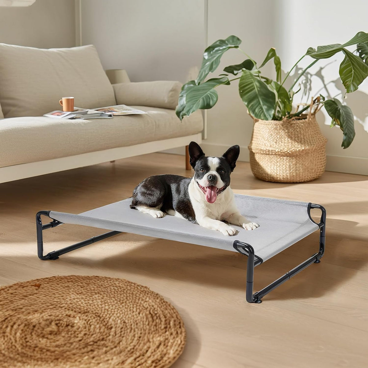 Veehoo Outdoor Elevated Dog Bed - Grey / 35.0"L x 26.0"W x 9.4"Th - image 3
