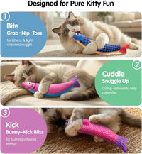PetBusy Cat Toys with [5000 mg A+Natural Catnip & Silvervine] Kicker - Blue+Pink - image 4