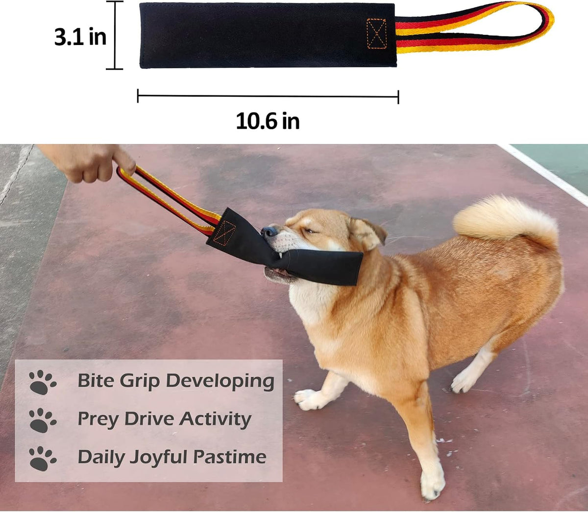 Dewonch Leather Bite Rag for Dog Training - Squeaky Toy - image 4