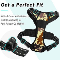 BARKBAY No Pull Dog Harness Large Step in Reflective Dog Harness with Front Clip and Easy Control Handle for Walking Training Running(Desert camo,S)