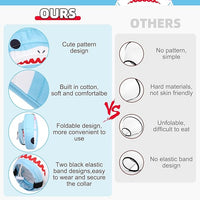 KOOLTAIL Cat Cone Collar, Adjustable Soft Comfortable Cat Recovery Collar to Stop Licking, Foldable Donut Water Resistant Pet Cone for Small Large Cats Kittens After Surgery Shark M