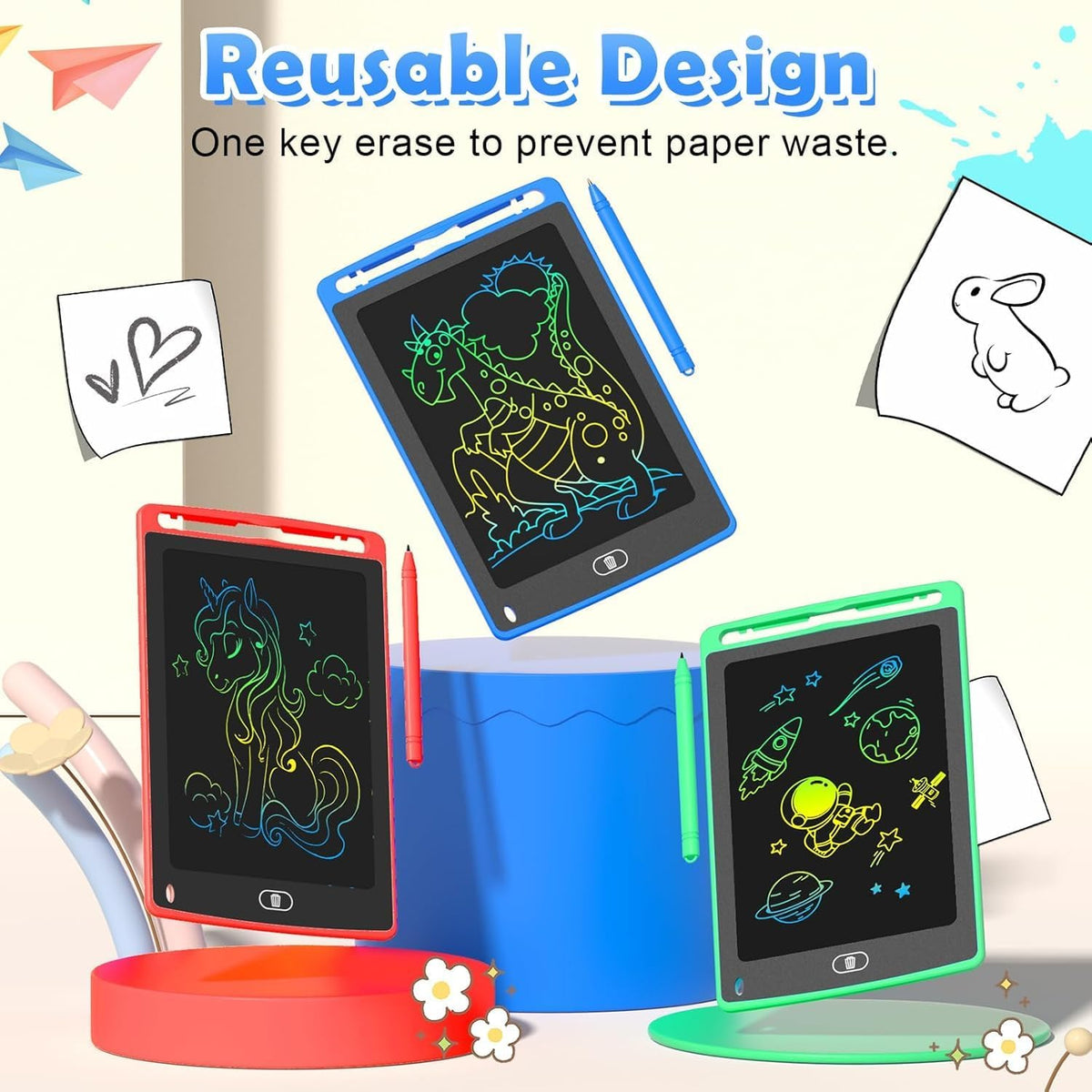 Party Favor 12 Pack LCD Writing Tablet for Kids - Multicolor (12 Pack) - image 3