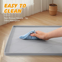 Silicone Dog Pee Pad Holder for 24 x 24 in Pads, Leak-Proof Tray – Essentials for Dogs - 34"L x 22"W - image 4
