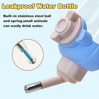 kathson Automatic Rabbit Feeder and Waterer Set, Gravity Pet Food Water Dispenser Bunny Pellet Feeder Small Animal Feeding & Watering Supplies for Guinea Pig Ferret Crate Accessories (Blue)