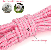 Reflective Cat Long Leash 15 FT - 30 FT / Pink - image 2