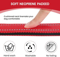 Reflective Dog Collar Padded with Soft Neoprene Breathable Quick Release Basic Dog Collars for Puppy Small Dogs Red Girl Boy