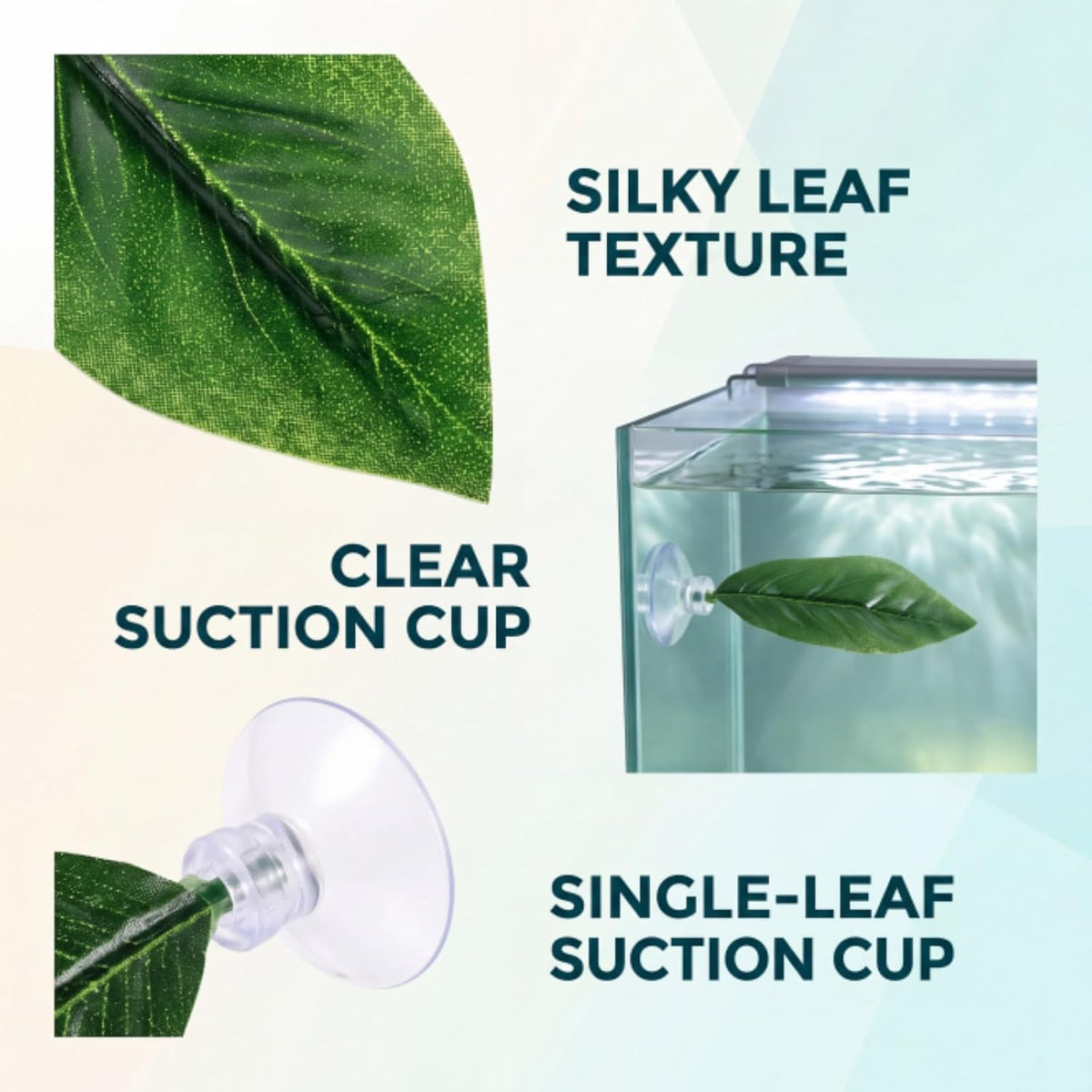 Boao 4 Pcs Betta Fish Bed Leaf Hammock Fish Tank Accessories - Single Leaf - image 3