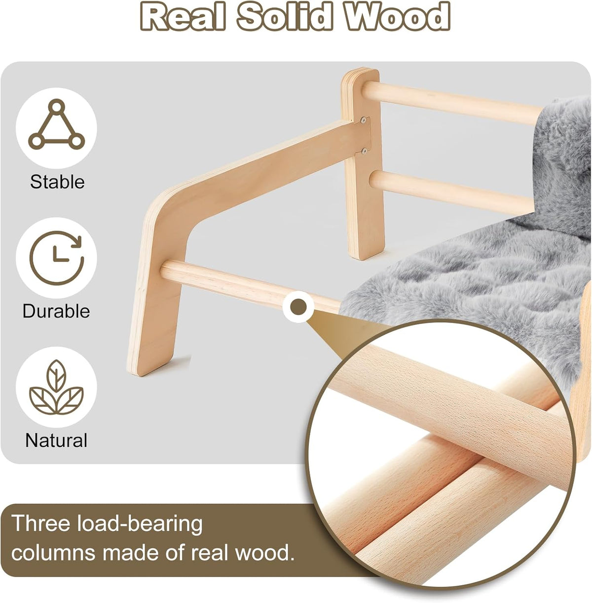 Elevated Cat Couch Bed for Indoor Cats - Gray - image 4