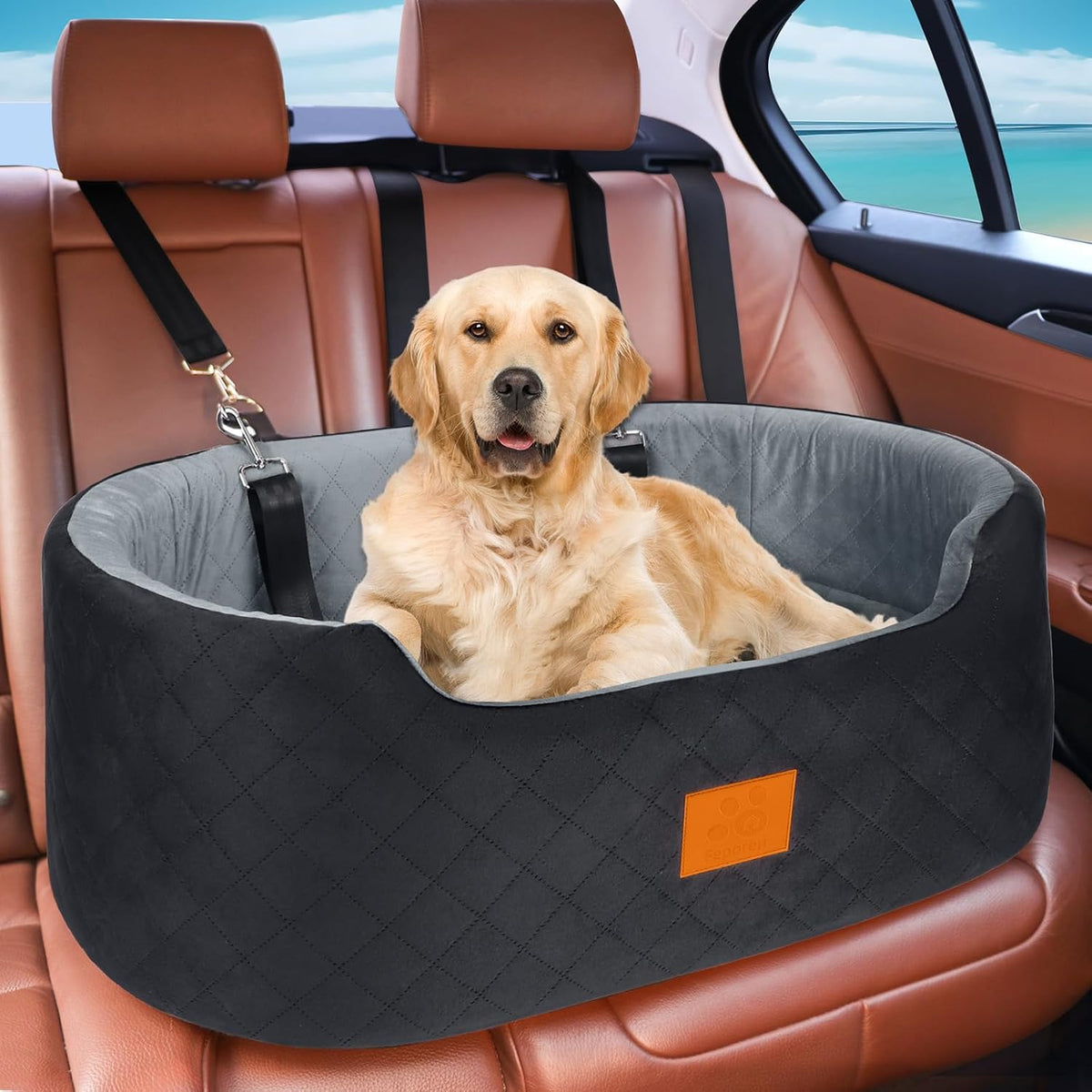 Dog Car Seat for Medium Dogs Up to 50 lbs - Black/Gray