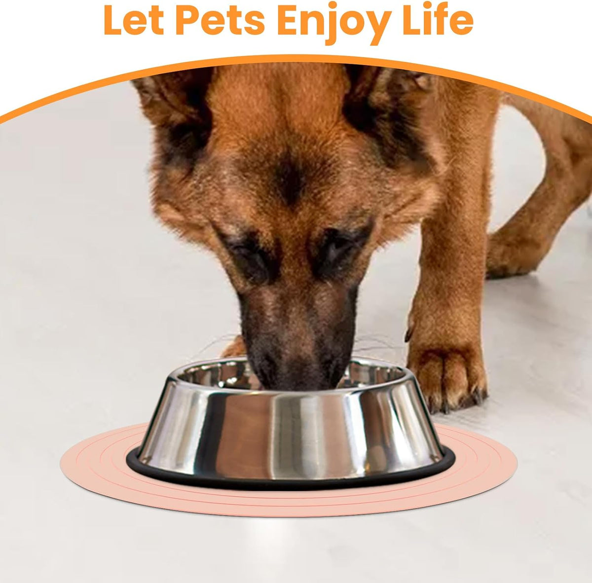 Pet Food Mat for Dog and Cat Placemat 2 Pcs - 9.5"L x 9.5"W / Pink - image 3