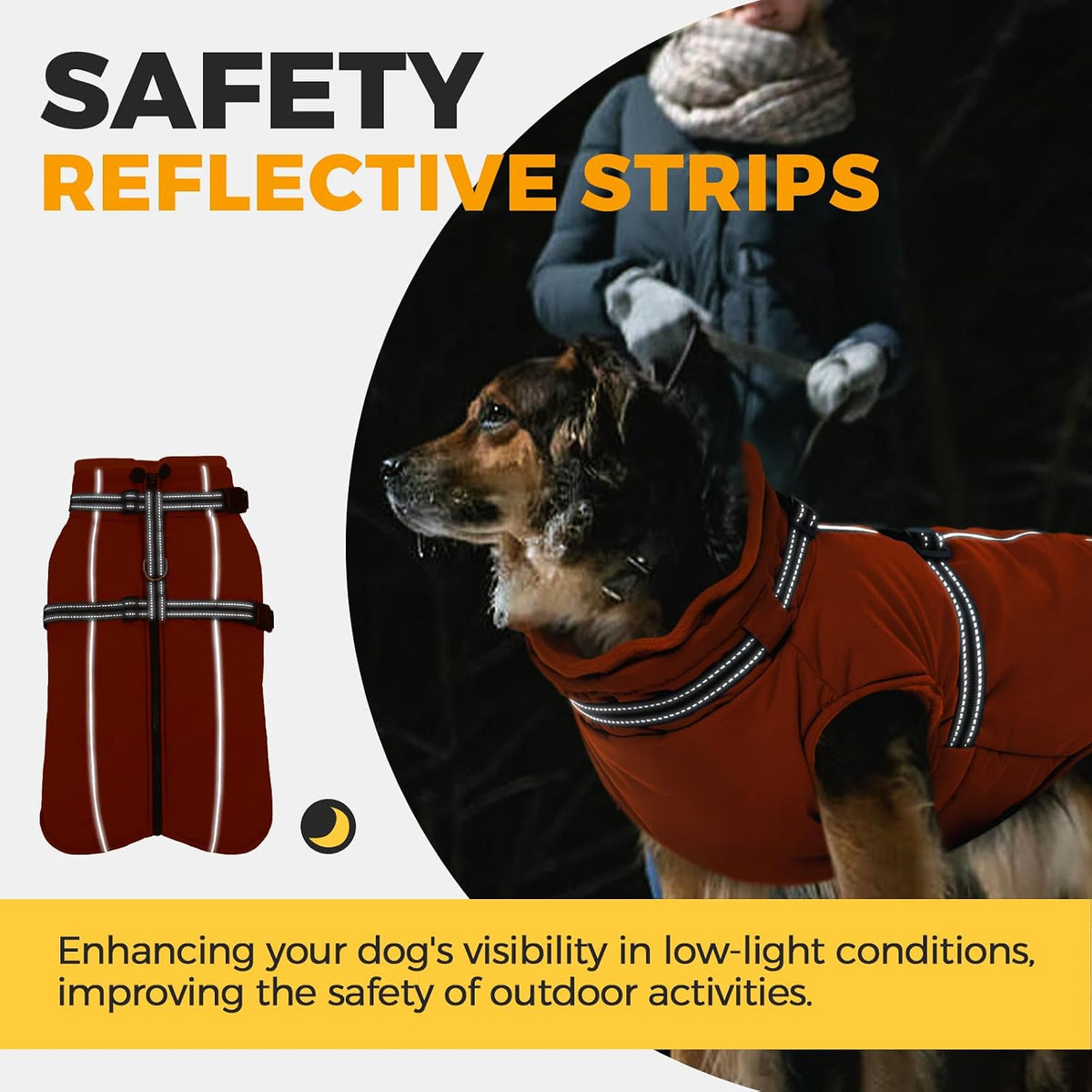 Dog Coat for Large Dogs Waterproof Dog Jacket with Harness Built in – Essentials for Dogs - XXX-Large / Orange - image 4