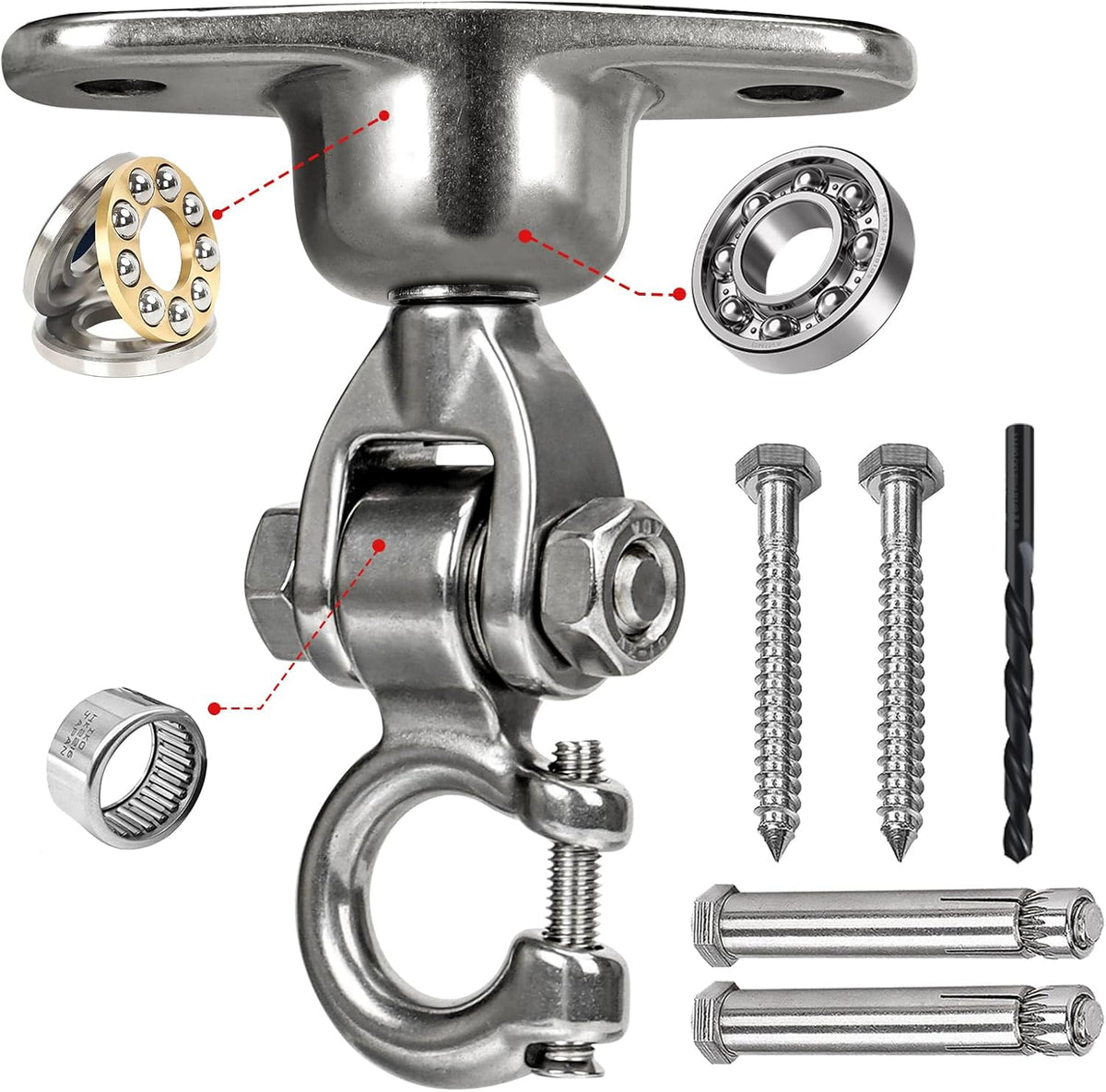 Yyiwhmy stainless steel heavy duty swing hanger with swivel bearing and mounting bolts - view 3