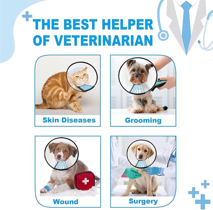 Supet Dog Cone Collar to Stop Licking, Elizabeth Recovery Collar After Surgery for Large, Medium, Small Dogs, Pet Head Cone Alternative