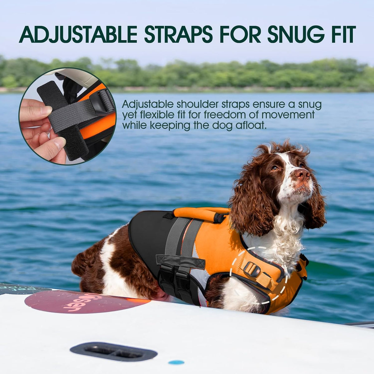 Kuoser Dog Life Jacket with Rescue Handle - X-small (Chest Girth:12.9-18.1'') / Orange - image 4