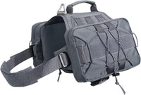 EXCELLENT ELITE SPANKER Nylon Dog Backpack with 2 Side Pockets - Grey / M-Chest 25.6-30"