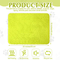 Drydiet 4 Pack Self Warming Cat Mat for Pets - 16 x 20 Inch / Green / Solid - image 2