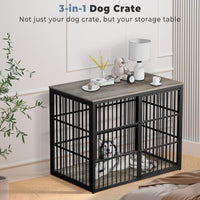 Lyromix 48'' XXL Dog Crate Furniture with 3 Doors for Large Dogs – Essentials for Dogs - Ancient gray / 47.2"L x 29.1"W x 37.6"H - image 2