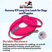 Biothane Long Line, Made in USA - Pink / 1/2" x 32.5ft - image 2