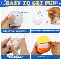 Rechargeable Interactive Moving Dog Toys, Automatic Crazy Jumping Duck for Boredom, Attractive Squeaky Plush Duck Covers A Talking Bouncing Ball with Recording Playback, Puppy Toys to Keep Them Busy